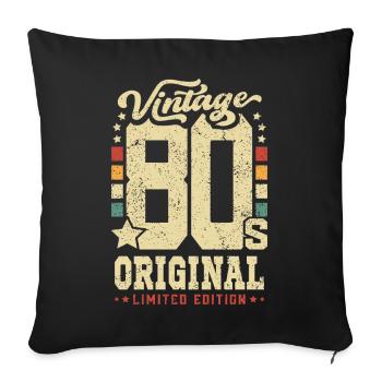 Vintage - Retro 80s limited edition - Sofa pillowcase 17,3'' x 17,3'' (45 x 45 cm) - black - Front