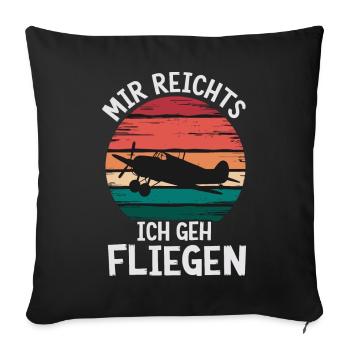 Pilot Pilots Airplane Flying Aviation - Sofa pillowcase 17,3'' x 17,3'' (45 x 45 cm) - black - Front