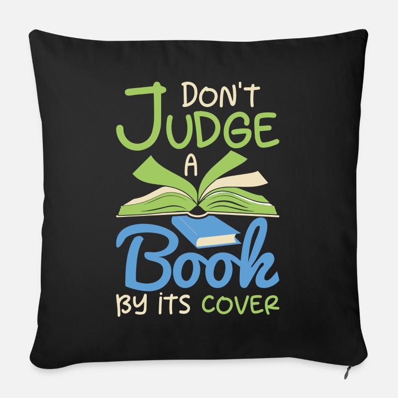 Buch Bücher Bibliothek Literatur Lesen Read Books - Sofakissenbezug 45 x 45 cm - Schwarz