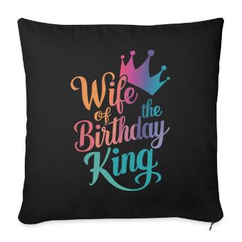 Femme Épouse Partenaire Famille Marié - Housse de coussin décorative 45 x 45 cm - noir - Devant