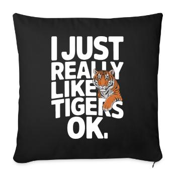 Tiger Animal Zoo Wild Animal - Sofa pillowcase 17,3'' x 17,3'' (45 x 45 cm) - black - Front