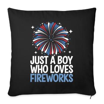 Pyrotechnie Feux d’artifice Pyrotechnie - Housse de coussin décorative 45 x 45 cm - noir - Devant