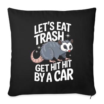 Opossum Possum Animal - Housse de coussin décorative 45 x 45 cm - noir - Devant