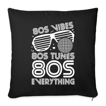 80er Jahre Vibes Melodien Alles - Sofakissenbezug 45 x 45 cm - Schwarz - Vorne