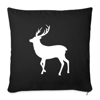 Deer with antlers - Sofa pillowcase 17,3'' x 17,3'' (45 x 45 cm) - black - Front