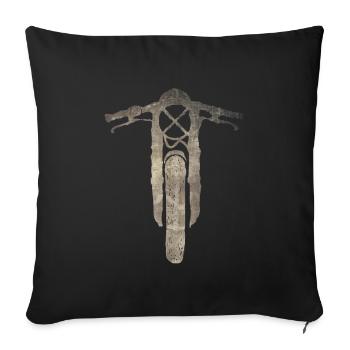 Biker Caferacer Vintage Motorcycle T-Shirt - Sofa pillowcase 17,3'' x 17,3'' (45 x 45 cm) - black - Front