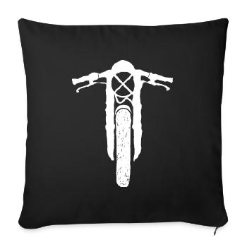 Biker Caferacer Motortrad T-Shirt - Sofa pillowcase 17,3'' x 17,3'' (45 x 45 cm) - black - Front