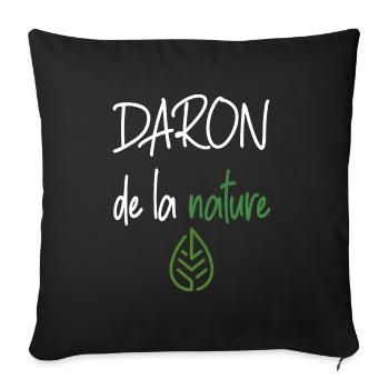 Daron de la nature t-shirt naturopathe - Housse de coussin décorative 45 x 45 cm - noir - Devant