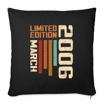 March 2006 Anniversary 2006 Retro 2006 March - Sofa pillowcase 17,3'' x 17,3'' (45 x 45 cm) - black - Front