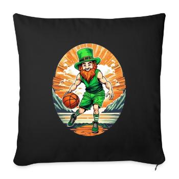 St. Patrick's Day Kleeblatt Basketball - Sofakissenbezug 45 x 45 cm - Schwarz - Vorne