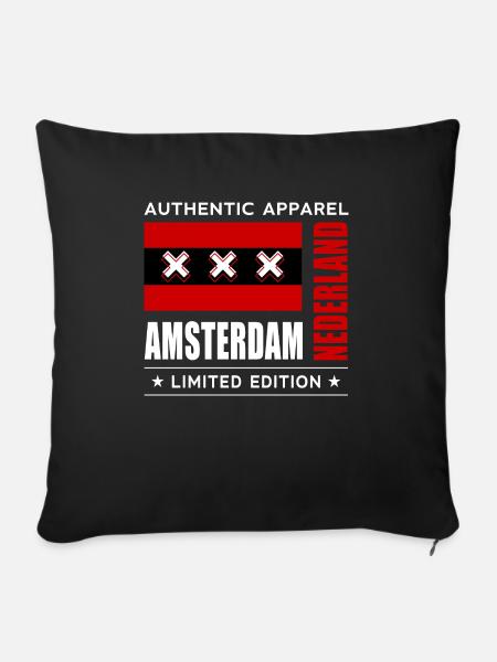 Amsterdam - Sofakissenbezug 45 x 45 cm - Schwarz