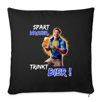 Save Water, Drink Beer!-Funny Party Outfit - Sofa pillowcase 17,3'' x 17,3'' (45 x 45 cm) - black - Front