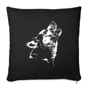 SIBERIAN HUSKY howling Wilsign's sled dog - Sofa pillowcase 17,3'' x 17,3'' (45 x 45 cm) - black - Front