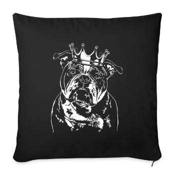 OLD ENGLISH BULLDOG Crown Dog Dogs OEB Wilsigns - Sofa pillowcase 17,3'' x 17,3'' (45 x 45 cm) - black - Front