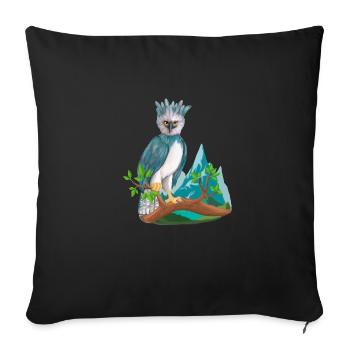 Harpy bird on branch - Sofa pillowcase 17,3'' x 17,3'' (45 x 45 cm) - black - Front