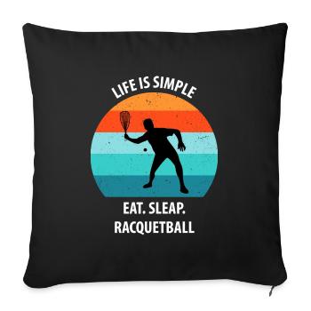 Racqueetball - Sofa pillowcase 17,3'' x 17,3'' (45 x 45 cm) - black - Front