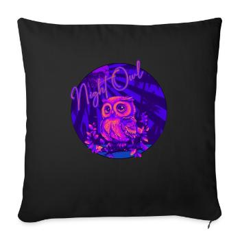 Night Owl - Sofa pillowcase 17,3'' x 17,3'' (45 x 45 cm) - black - Front