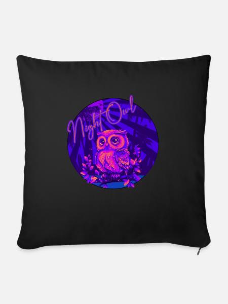 Night Owl - Sofa pillowcase 17,3'' x 17,3'' (45 x 45 cm) - black