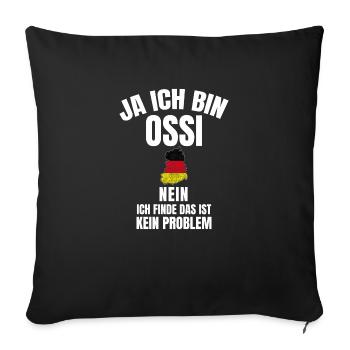 Original Ossi: Kult aus dem Osten – Ossi-Design - Sofakissenbezug 45 x 45 cm - Schwarz - Vorne