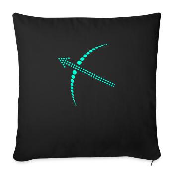 Bow and arrow - Sofa pillowcase 17,3'' x 17,3'' (45 x 45 cm) - black - Front