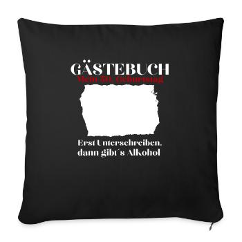50e anniversaire 50 ans drôle livre d’or - Housse de coussin décorative 45 x 45 cm - noir - Devant