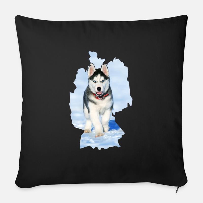 Hund Husky, Hund Husky, Deutschland - Sofakissenbezug 45 x 45 cm - Schwarz