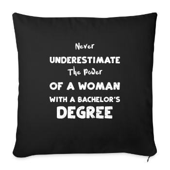 Never Underestimate The Power Of... - Sofa pillowcase 17,3'' x 17,3'' (45 x 45 cm) - black - Front