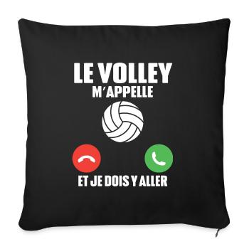 Le Volley m'appelle - Housse de coussin décorative 45 x 45 cm - noir - Devant
