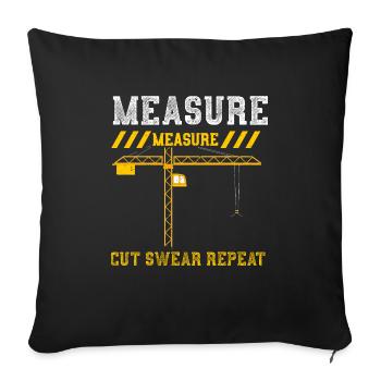 Mesure Mesure Coupe Jurer Répéter - Housse de coussin décorative 45 x 45 cm - noir - Devant