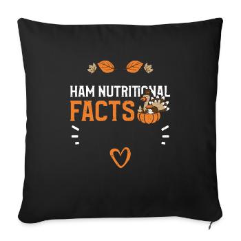 Ham Nutritional Facts - Sofa pillowcase 17,3'' x 17,3'' (45 x 45 cm) - black - Front