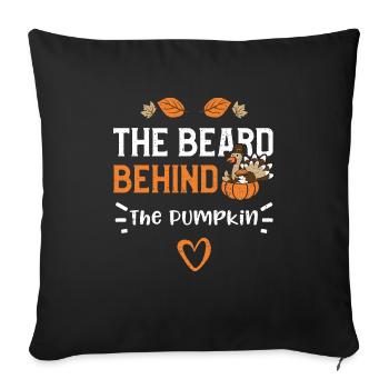 The Beard Behind The Pumpkin - Sofa pillowcase 17,3'' x 17,3'' (45 x 45 cm) - black - Front