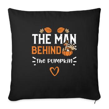 The Man Behind The Pumpkin - Sofa pillowcase 17,3'' x 17,3'' (45 x 45 cm) - black - Front