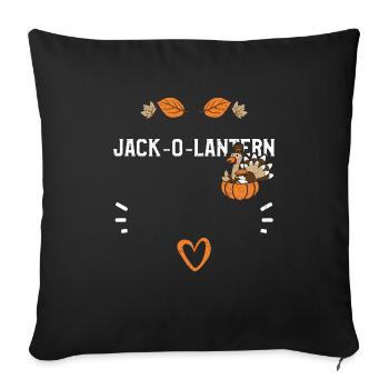 Jack-O-Lantern - Action de grâce - Housse de coussin décorative 45 x 45 cm - noir - Devant
