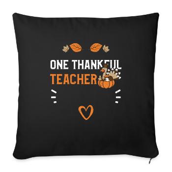 Un enseignant reconnaissant - Housse de coussin décorative 45 x 45 cm - noir - Devant