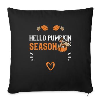 Hello Pumpkin Season - Sofa pillowcase 17,3'' x 17,3'' (45 x 45 cm) - black - Front