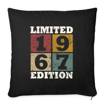 Vintage Gift 1967 Anniversary Limited Edition - Sofa pillowcase 17,3'' x 17,3'' (45 x 45 cm) - black - Front