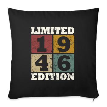 Vintage Cadeau 1946 Anniversaire Édition limitée - Housse de coussin décorative 45 x 45 cm - noir - Devant