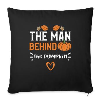 The Man Behind The Pumpkin - Sofakissenbezug 45 x 45 cm - Schwarz - Vorne
