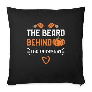 The Beard Behind The Pumpkin - Sofa pillowcase 17,3'' x 17,3'' (45 x 45 cm) - black - Front