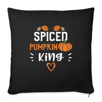 Spiced Pumpkin King - Pumpkin - Housse de coussin décorative 45 x 45 cm - noir - Devant