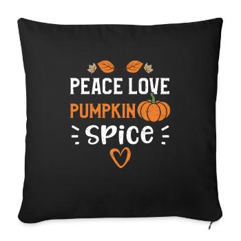 Peace Love Pumpkin Spice - Pumpkin - Housse de coussin décorative 45 x 45 cm - noir - Devant