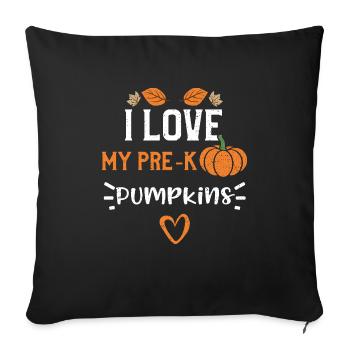 J’adore mes citrouilles Pre-K - Citrouille - Housse de coussin décorative 45 x 45 cm - noir - Devant