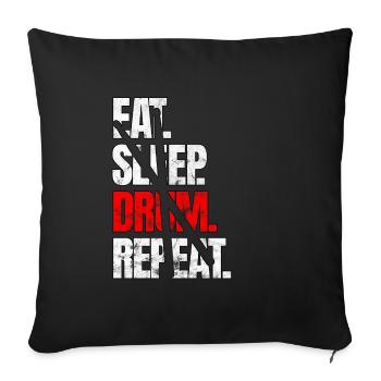 Drums - Sofa pillowcase 17,3'' x 17,3'' (45 x 45 cm) - black - Front