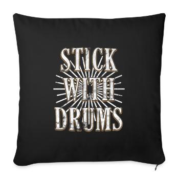 Drums - Sofa pillowcase 17,3'' x 17,3'' (45 x 45 cm) - black - Front