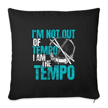 Drums - Sofa pillowcase 17,3'' x 17,3'' (45 x 45 cm) - black - Front