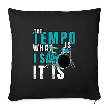 Drums - Sofa pillowcase 17,3'' x 17,3'' (45 x 45 cm) - black - Front