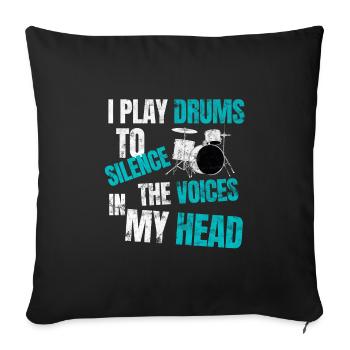 Drums - Sofa pillowcase 17,3'' x 17,3'' (45 x 45 cm) - black - Front