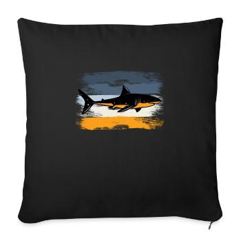 shark - Sofa pillowcase 17,3'' x 17,3'' (45 x 45 cm) - black - Front