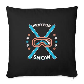 Skiing Skiing Skiing Skiing Skiing - Sofa pillowcase 17,3'' x 17,3'' (45 x 45 cm) - black - Front