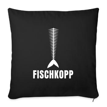 Fischkopp - Sofakissenbezug 45 x 45 cm - Schwarz - Vorne